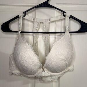 Lace Halter Bra - Cream